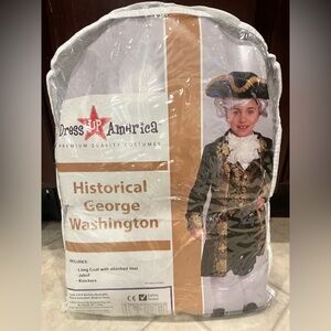 George Washington size 4 dress-up costume. Coat with vest, knickers, jabot.